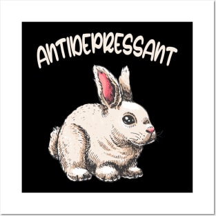 Cute Bunny Antidepressant Pet Gift Posters and Art